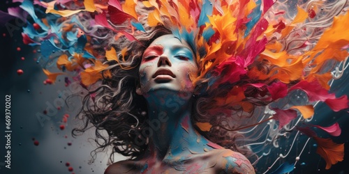 a digital canvas filled with a cacophony of colors and textures that create a sensory overload for the viewer. AI Generative