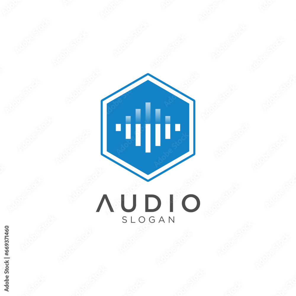 Sound wave and music equalizer logo vector design. Modern audio icon Sound wave and music equalizer logo vector design. Modern audio icon