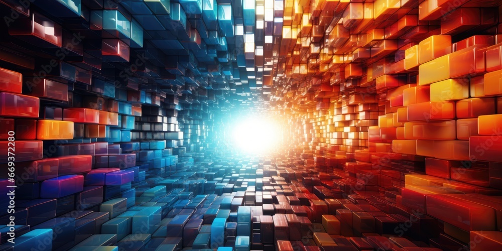 Fototapeta premium a painting that is a kaleidoscope of shapes and colors, constantly shifting and changing. AI Generative