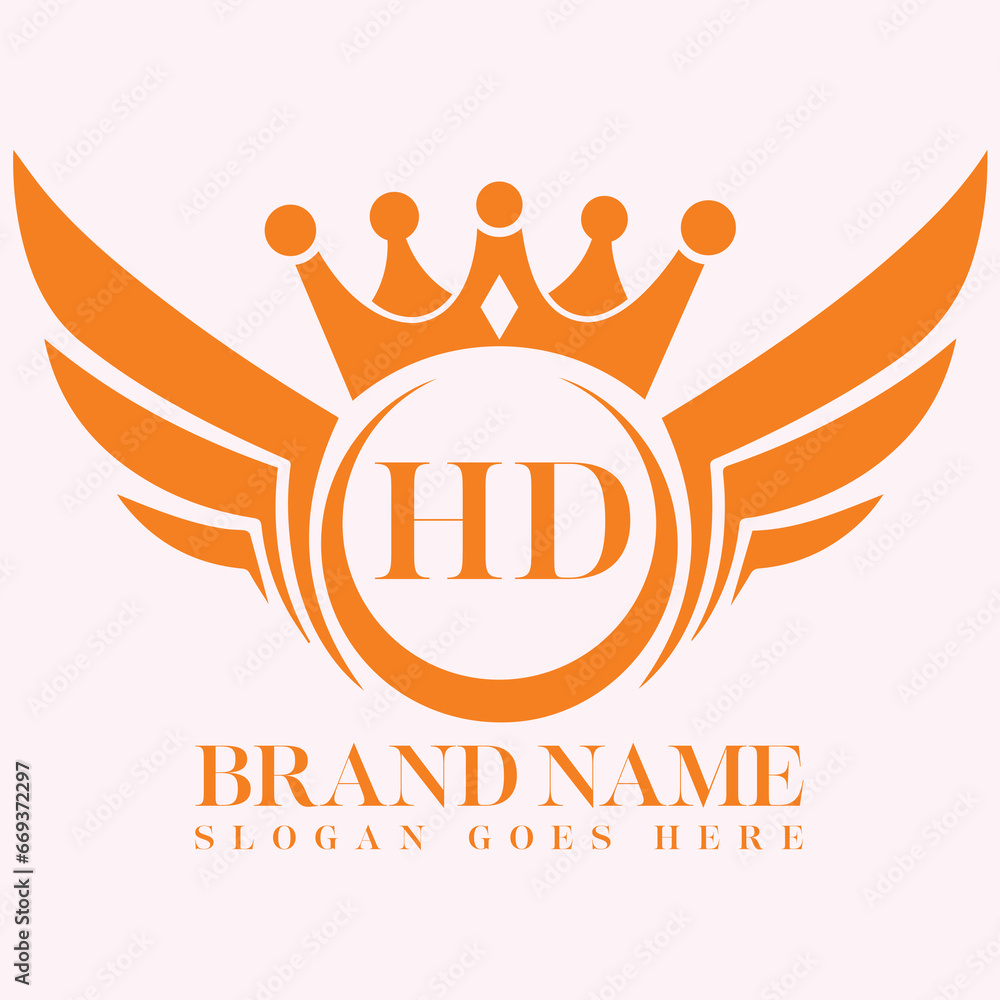 HD Letter Initial with Royal Luxury Logo and Wings Symbol. Wings design ...