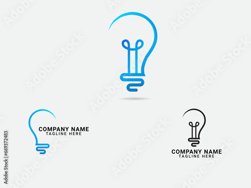 Bulb logo design. Colorful logo. Creative bulb logo. Electricity. Light. Energy. Bulb vector. Premium template. Idea. Business.Technology. Company