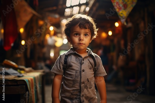 Portrait of a little boy in the streets of the old city. © Nerea