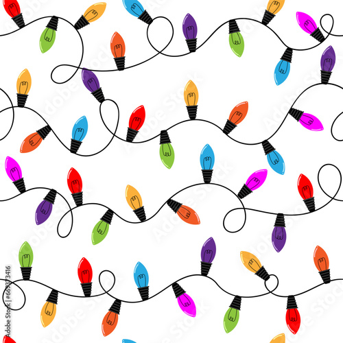 string of colorful Christmas lights with This asset is perfect for holiday-themed designs, christmas, greeting cards, and festive decorations.