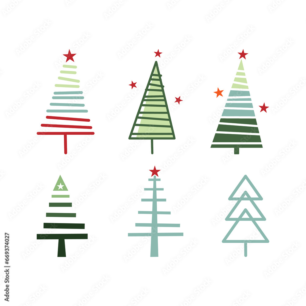 Obraz premium vector abstract christmas tree collection