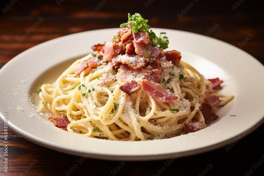 Generative AI : Homemade Carbonara pasta,spaghetti carbonara