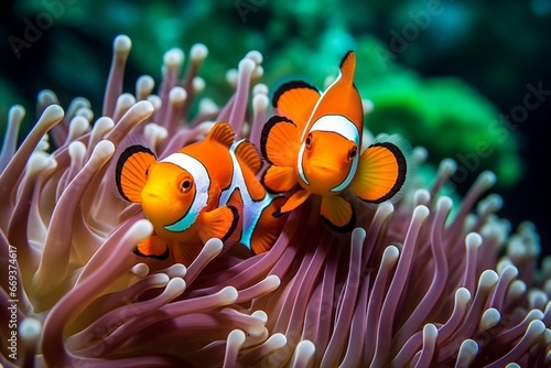 Generative AI : False Clown Anemonefish underwater