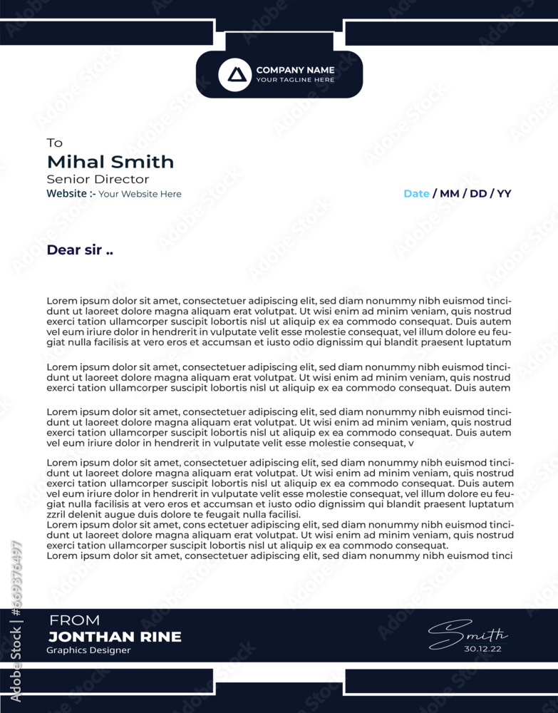  Best modern business and corporate letterhead template
