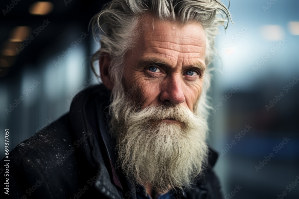 Portrait of a senior man with long white beard and mustache. Portrait of a senior man with long white beard and mustache.