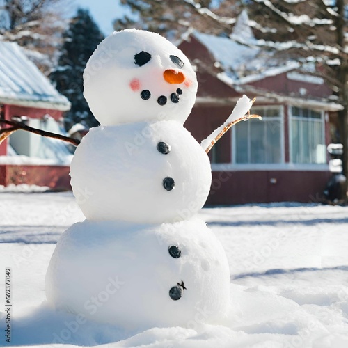 snowmen in winter, merry Christmas and Happy new year