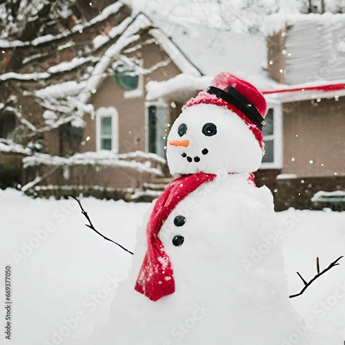 snowmen in winter, merry Christmas and Happy new year