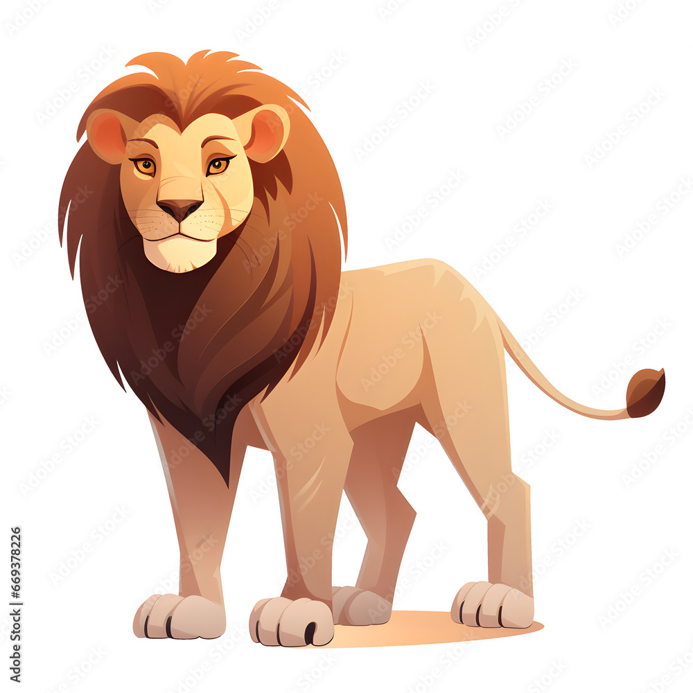 illustration of cartoon lion isolated on transparent background - design element PNG cutout illustration of cartoon lion isolated on transparent background - design element PNG cutout