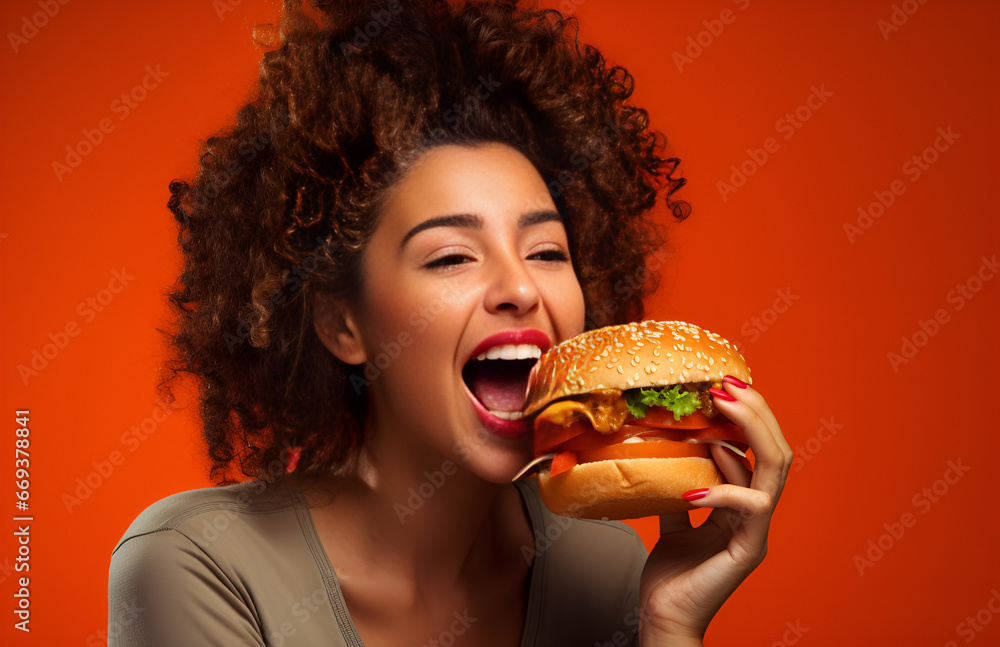 beautiful girl eating a hamburger beautiful girl eating a hamburger