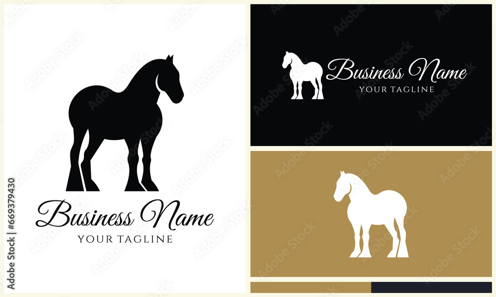 vector clydesdale horse logo template