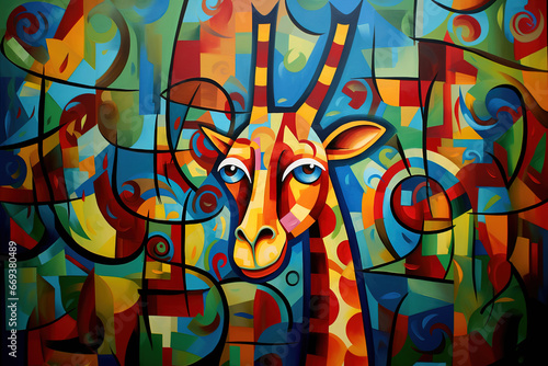 Wallpaper Mural Abstract giraffe painting. Wildlife Animals. Animals art. Torontodigital.ca