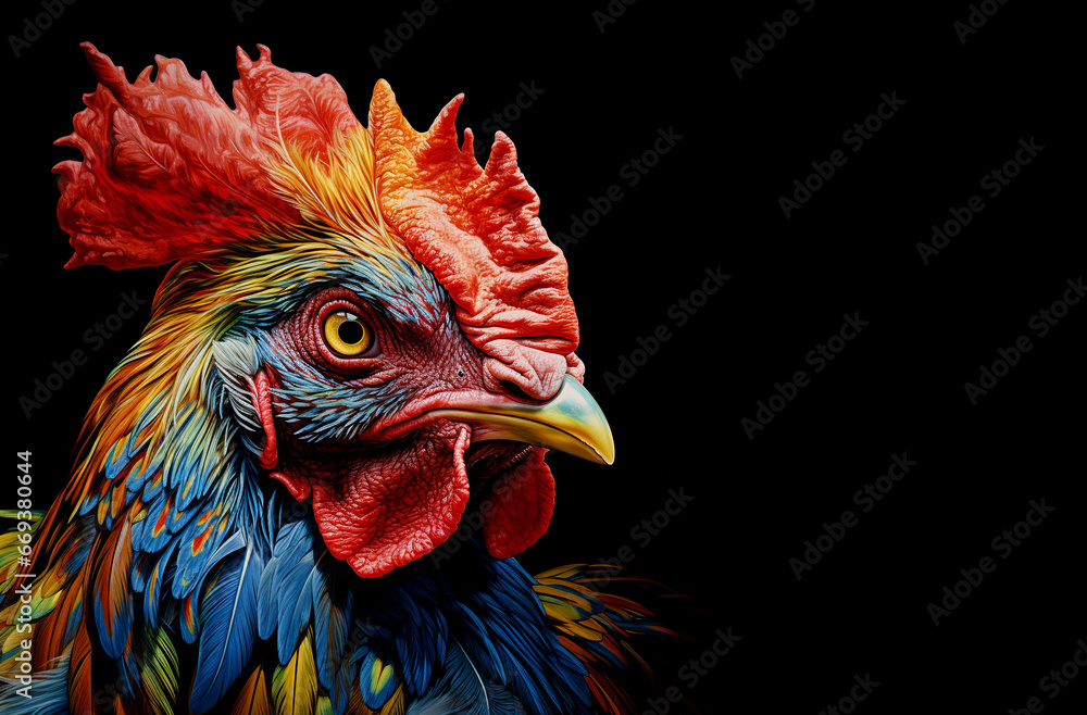 Image of rooster. Farm animals.