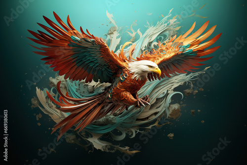 Image of fantasy of flying eagle. Birds., Wildlife Animals.