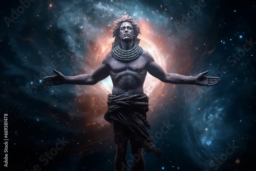 Erebus greek god. Art entry darkness war fantasy. Generate AI © nsit0108