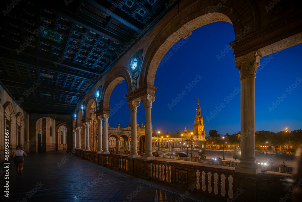 Sevilla, detalles de la plaza de espana, Andalucía, España