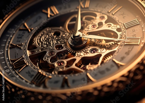 A hyperrealistic close-up shot of a timer clock, with every intricate detail and texture