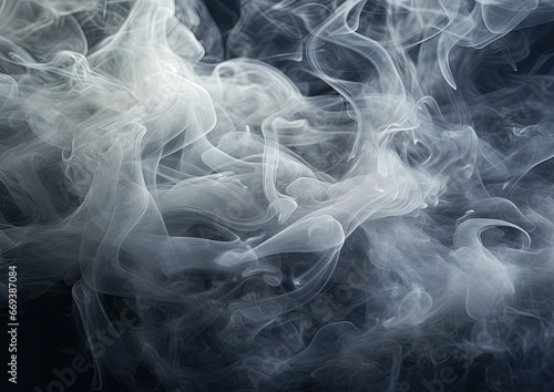 A hyperrealistic depiction of smoke, captured in extreme close-up. The smoke appears highly