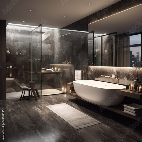 luxury modern bathroom   medium area   digital size