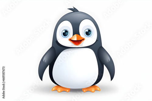 penguin character vector style illustration on white background in cute simple cartoon style © sam