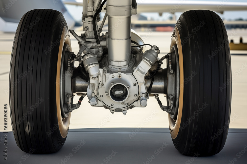 Fototapeta premium Aircraft Landing Gear Close-Up