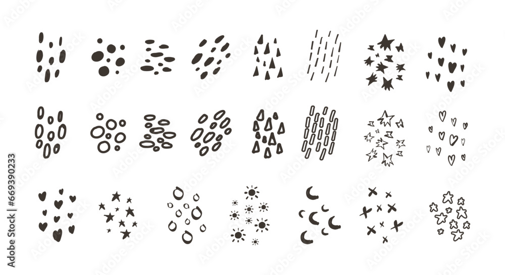 dots, hearts, lines, snowflakes, triangles, star, love, moon textures doodle hand draw set. isolated Abstract organic minimal trendy style shape for pattern, Invitations, Social Media Posts dots, hearts, lines, snowflakes, triangles, star, love, moon textures doodle hand draw set. isolated Abstract organic minimal trendy style shape for pattern, Invitations, Social Media Posts