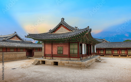 The palace complex or smaller palaces and halls inside Gyeongbokgung Palace