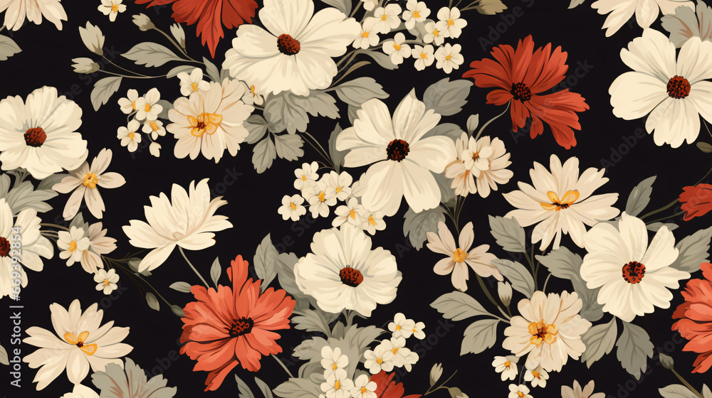 Floral pattern in retro style Floral pattern in retro style