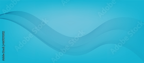 Abstract Blue Gradient Background Template with Blue Wavy Lines. Winter Background. © VectorStockStuff