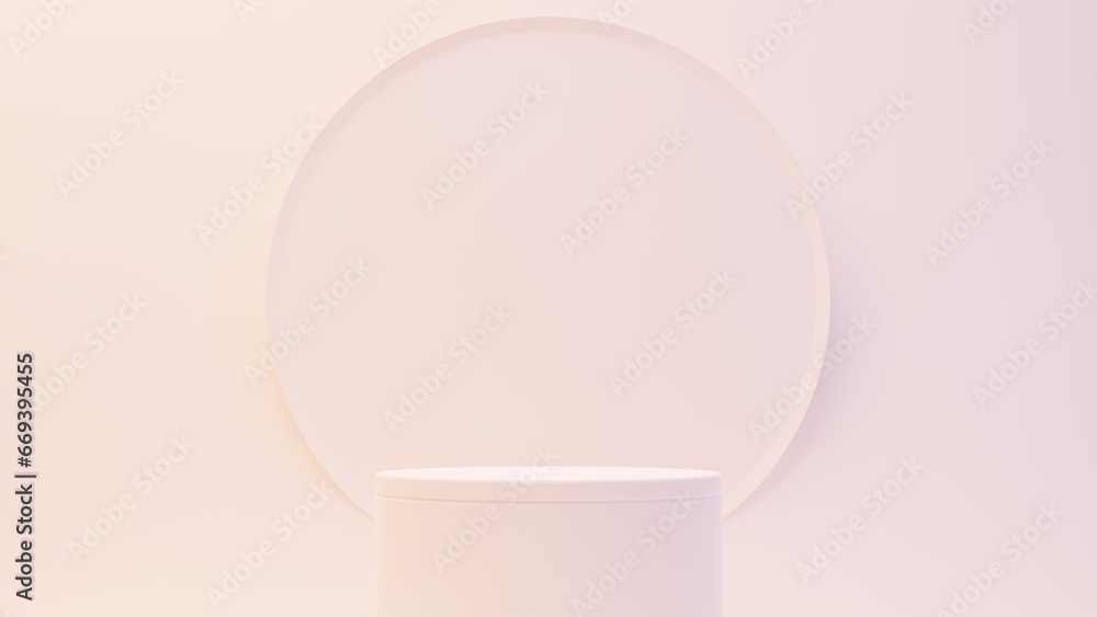 White empty podium or pedestal for product presentation. Mockup platform on white background. 3d rendering White empty podium or pedestal for product presentation. Mockup platform on white background. 3d rendering