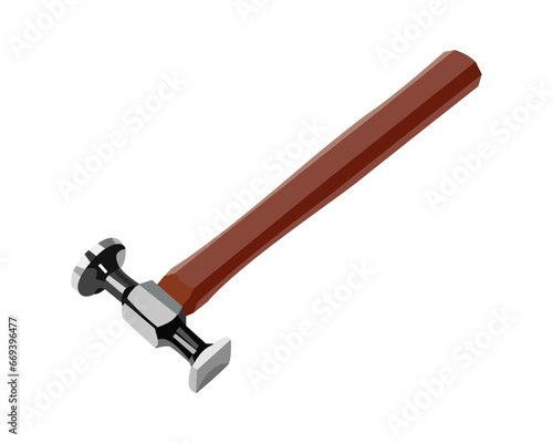 Vector Illustration bumping hammer isolated on white background. Carpentry hand tools.