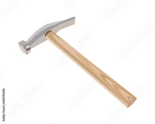 Vector Illustration bumping hammer isolated on white background. Carpentry hand tools.