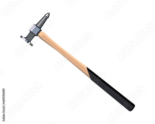 Vector Illustration bumping hammer isolated on white background. Carpentry hand tools.
