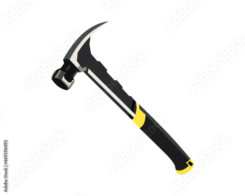 Vector Illustration bumping hammer isolated on white background. Carpentry hand tools.