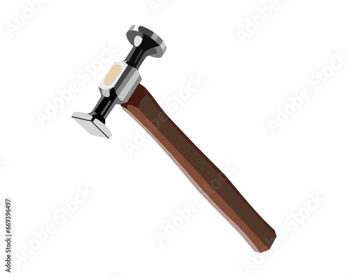 Vector Illustration bumping hammer isolated on white background. Carpentry hand tools.