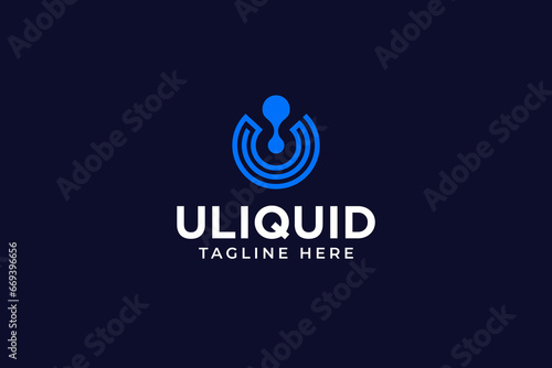 letter U liquid abstract logo vector design for corporate business