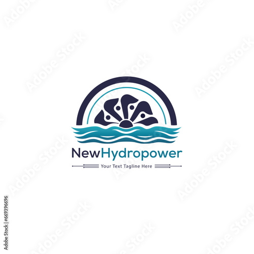 water turbine and Hydro energy logo idea