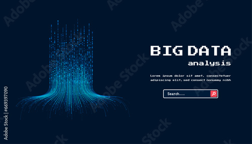 Technology background. Big data visualization concept. Information artificial neural network