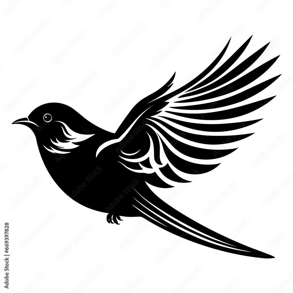 Fototapeta premium Flying Bird Logo Illustration. Vector SVG