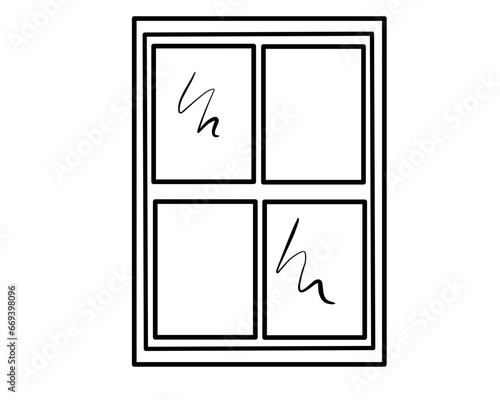 window sketch isolated on white