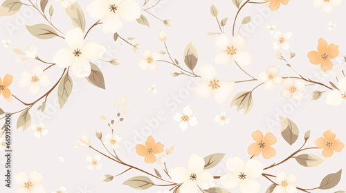 Floral Pattern on a light background in a vintage style