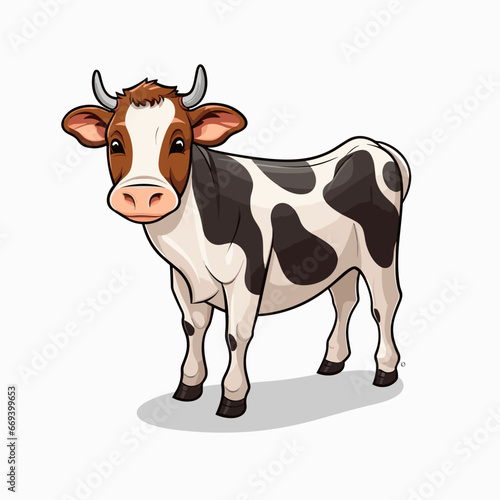 Cow hand-drawn illustration. Cow. Vector doodle style cartoon illustration