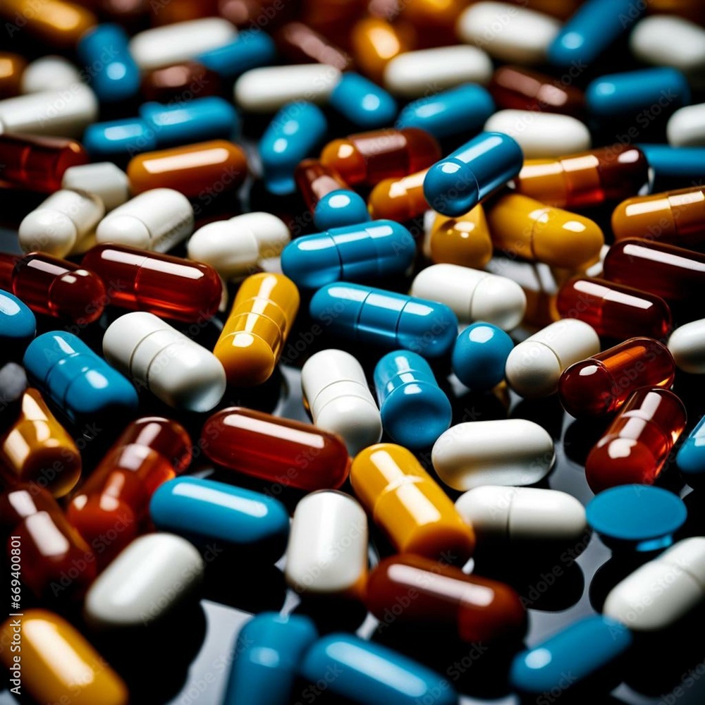multi-colored prescription pills