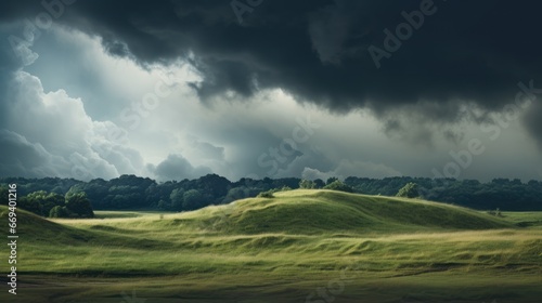 Cloudy skies painting a dramatic landscape