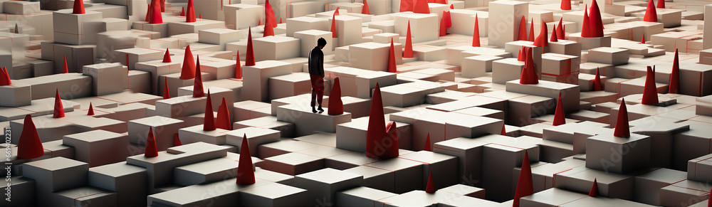 A Man Among Geometric Volumes. Generative AI A Man Among Geometric Volumes. Generative AI
