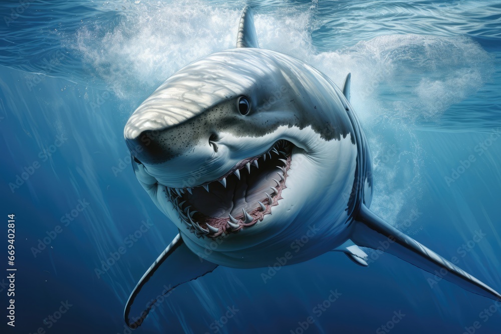 Naklejka premium A Great White Shark