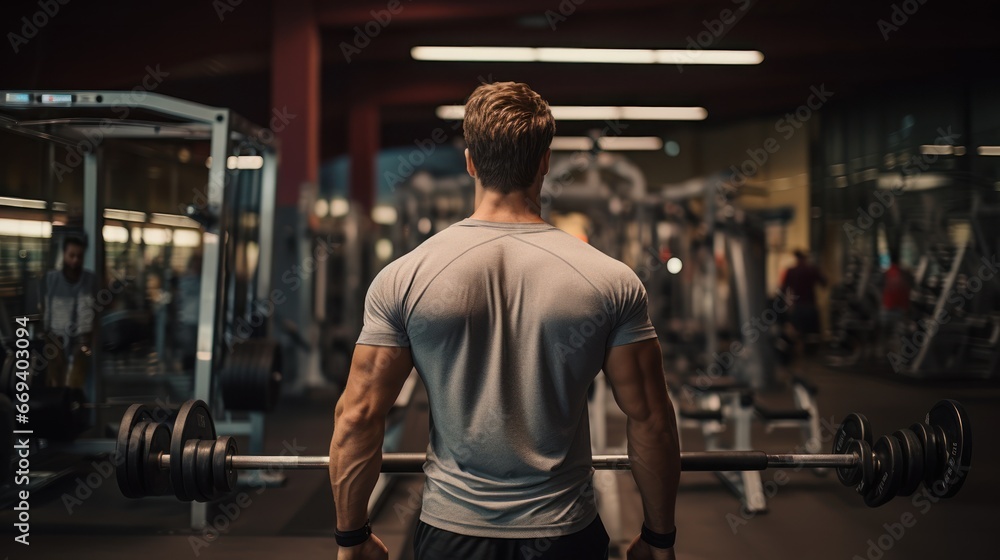 Demonstrating strength in weight lifting at the gym Demonstrating strength in weight lifting at the gym