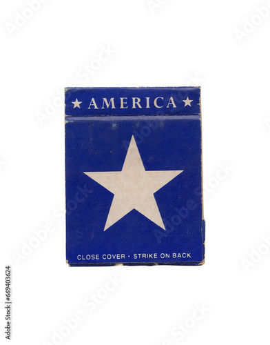 vintage worn old pack of matches in a matchbook on png transparent background photo